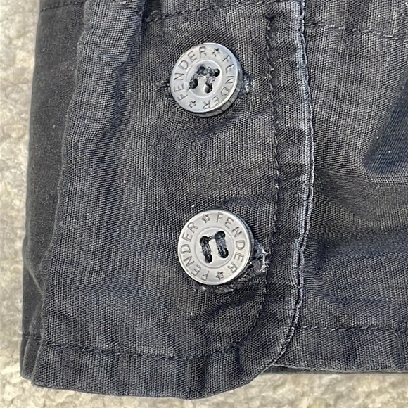 Fender Guitar Embroidered Long Sleeve Button Front Shirt Black Rocker Sz M - Picture 4 of 13